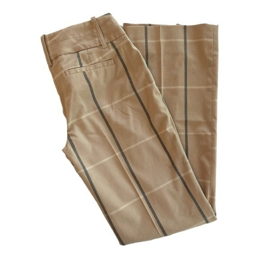 Cato Contemporary Style Plaid Tan‎ Slacks   Sz 4